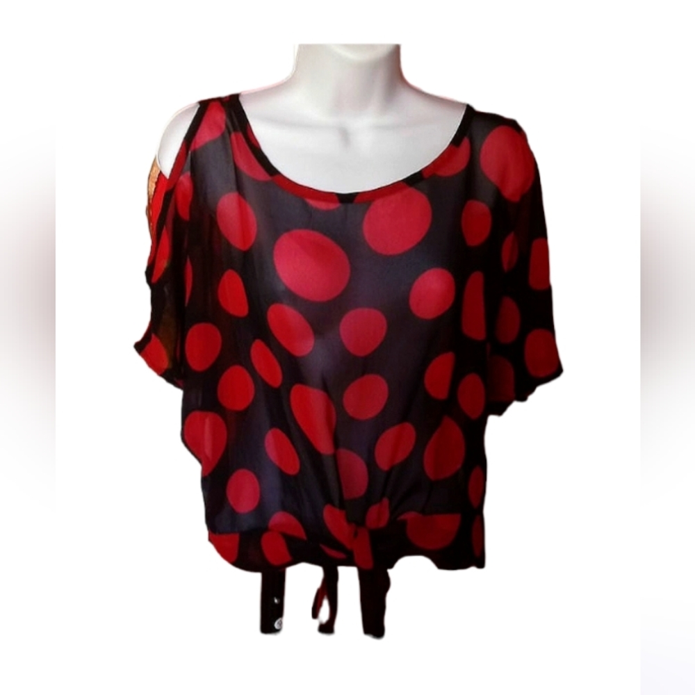 Estam Red dots blouse